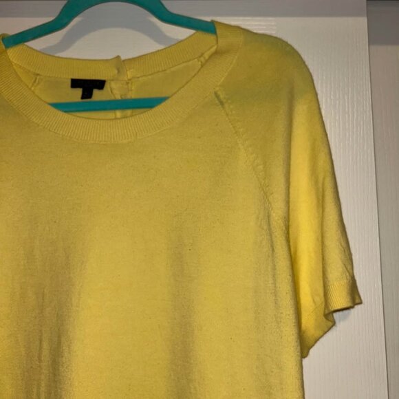 Talbots butter light yellow short raglan sleeve sweater top woman's size XLP - Picture 2 of 6
